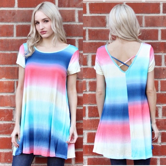 Tye Dye Crossback Tunic Dress - Picture 3 of 6