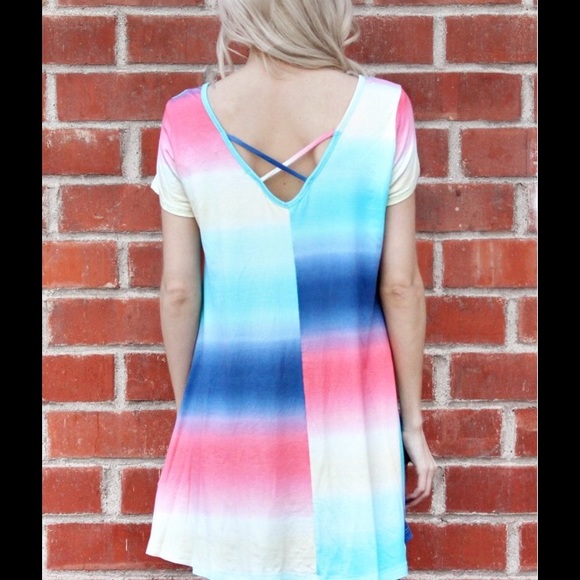 Tye Dye Crossback Tunic Dress - Picture 4 of 6