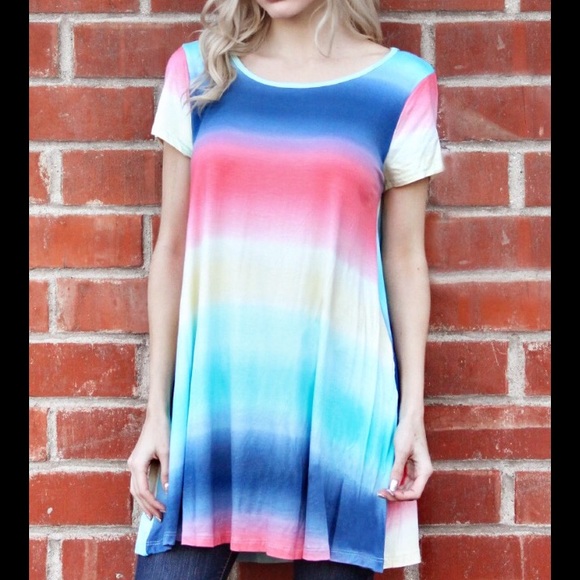 Tye Dye Crossback Tunic Dress - Picture 5 of 6