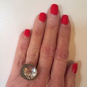 Swarovski Crystal Poison Ring. Size 6.