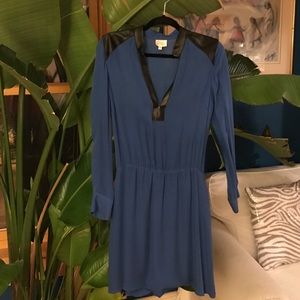 Parker dress real with leather detail