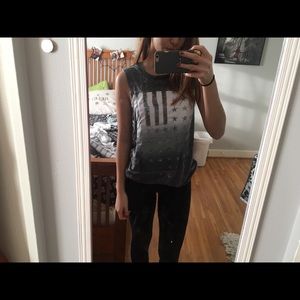 Washed Out Flag Muscle Tee