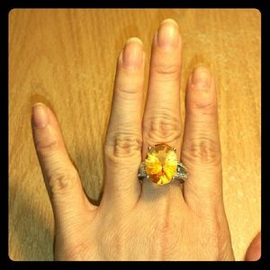 Huge citrine 14k ring