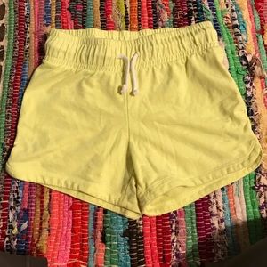 Girls bright yellow cotton shorts