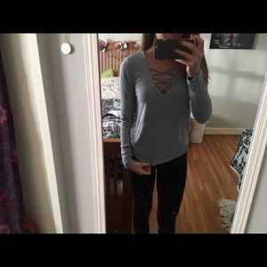 Laced up long sleeve