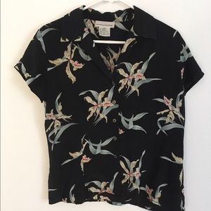 Vintage Silk Floral Blouse