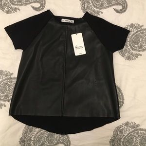 Leather paneled top