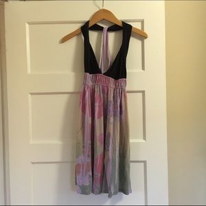 Black and purple halter dress