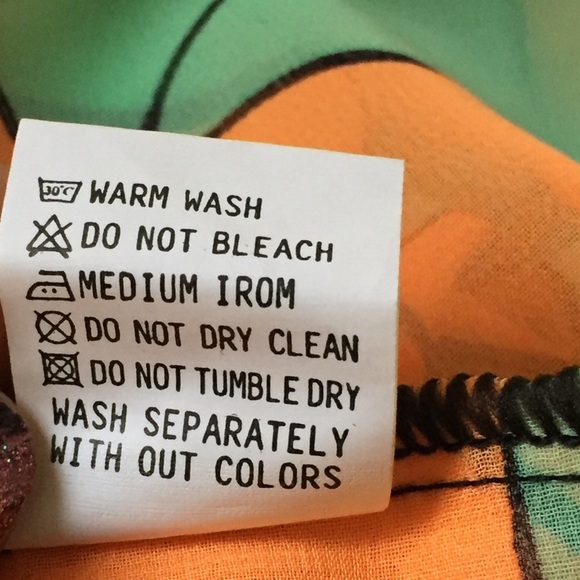 Summer Multi-Color Pattern Loose Teal & Orange Top - Picture 4 of 7