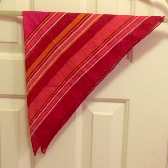 Silk Neck scarf - pink, red, orange, white