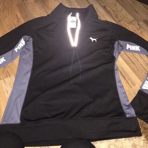 PINK ultimate 1/4 zip size M