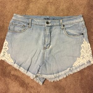High rise jean shorts