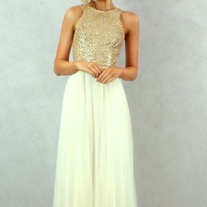 Gold Chiffon Bridesmaid Dress