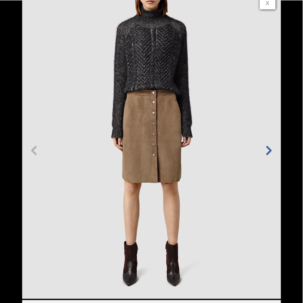 All Saints Emme skirt dark brown US 2 - Picture 3 of 3
