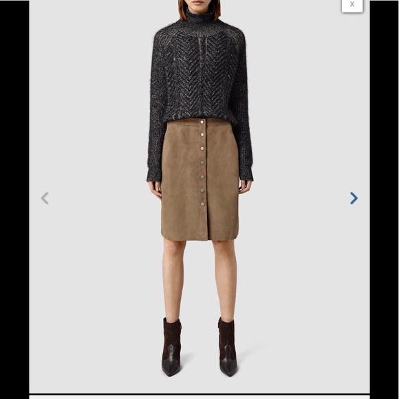 All Saints Emme skirt dark brown US 2 - Picture 3 of 3