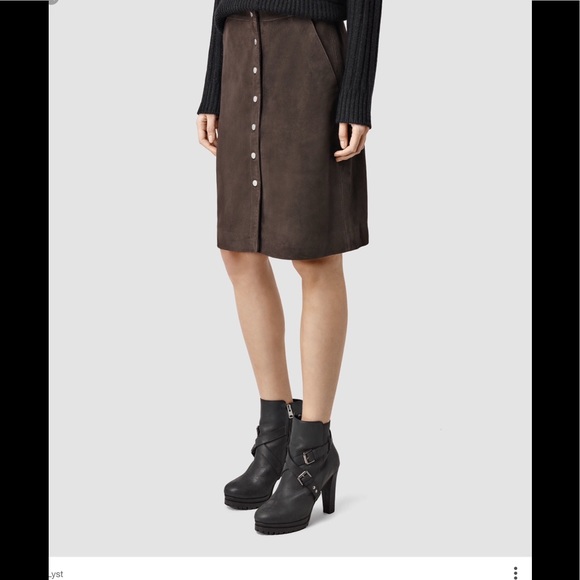 All Saints Emme skirt dark brown US 2 - Picture 2 of 3