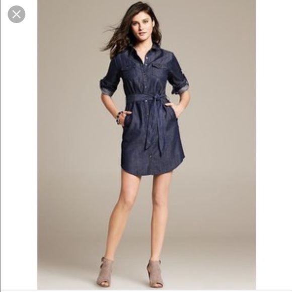 Chambray shirt dress