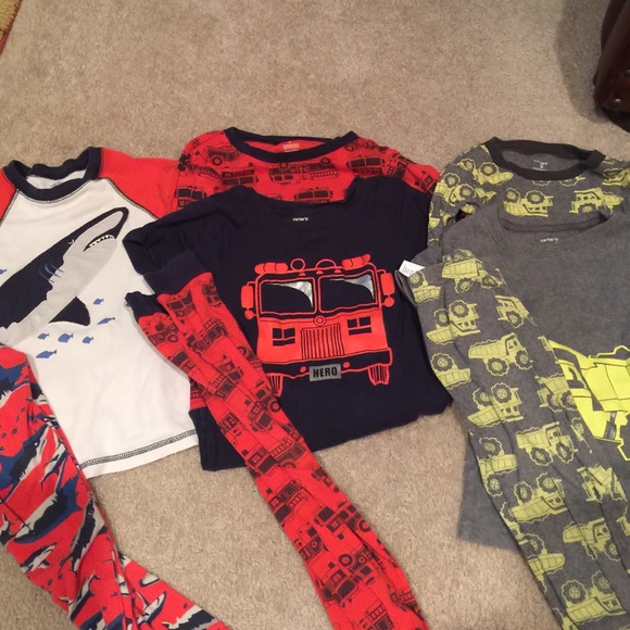 Set of three boys 5T Carter's cotton pajamas