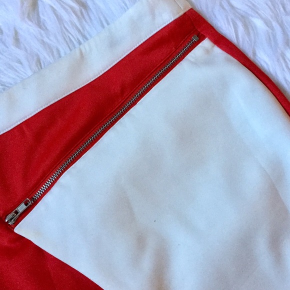 💋Orange White Mini Stylish Skirt - Picture 3 of 5