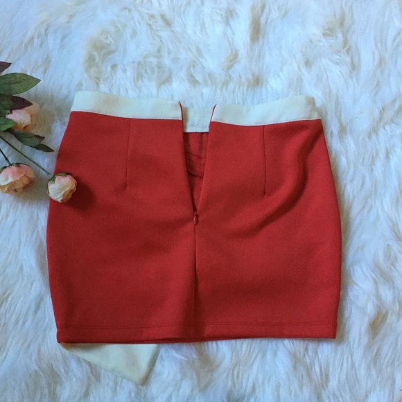 💋Orange White Mini Stylish Skirt - Picture 5 of 5