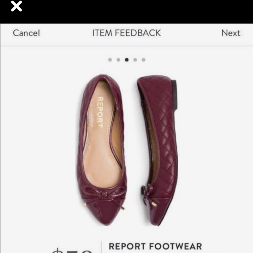 ⬇️Cranberry flats with quilted detail