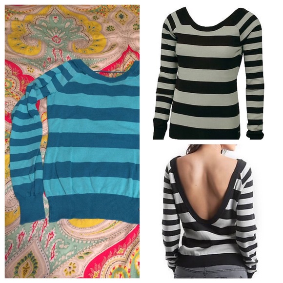 RIPCURL- Blue Striped Low-Back Sweater