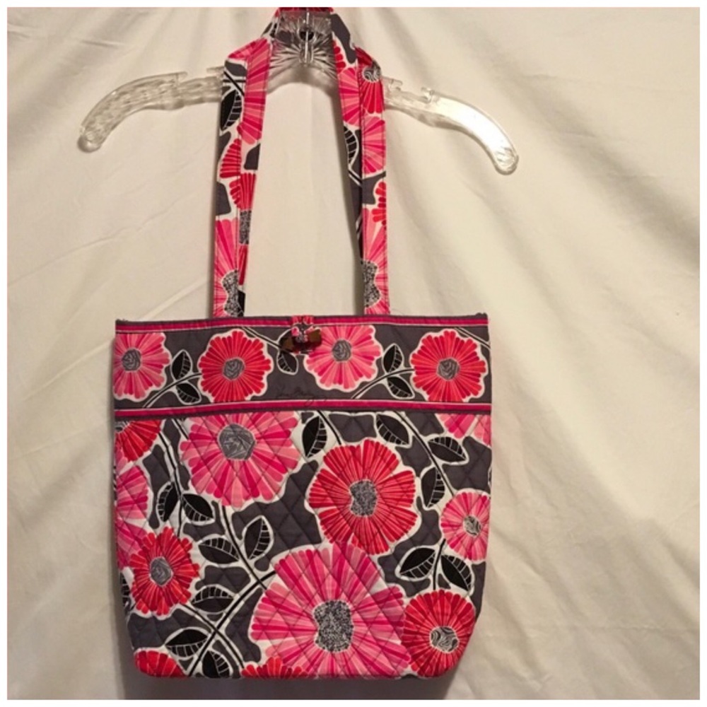 Vera Bradley tote pink flowers - Picture 2 of 5
