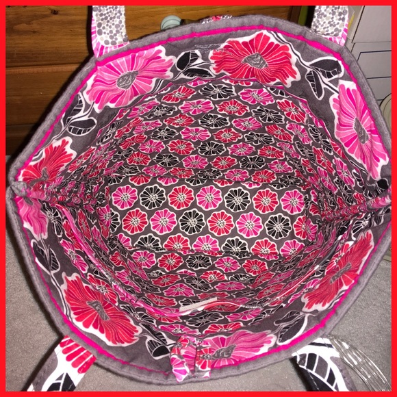 Vera Bradley tote pink flowers - Picture 3 of 5