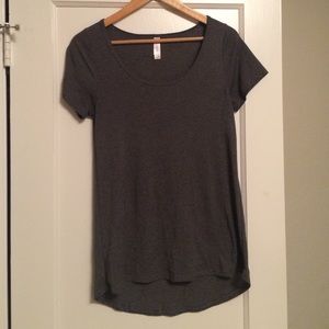 LuLaRoe Black and gray striped tee