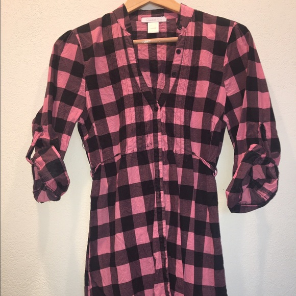 Plaid pink and black! Super cute with leggings!