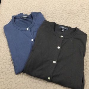 LANDS' END set of two mid-weight cotton cardis