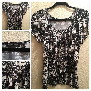 Black and white blouse