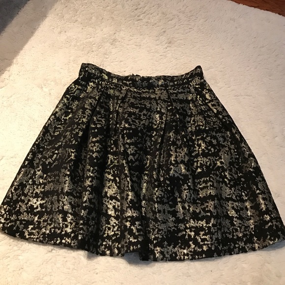 Navy and gold shiny mini skirt size S (EU32)