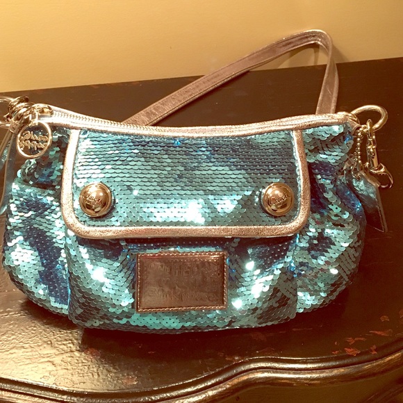 Aqua sparkly coach crossbody!