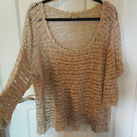 Lucky Brand XL Crochet pullover