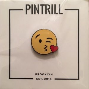 Pintrill Blowing Kiss Face Emoji Pin