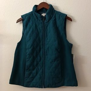 Quilted faux suede vest