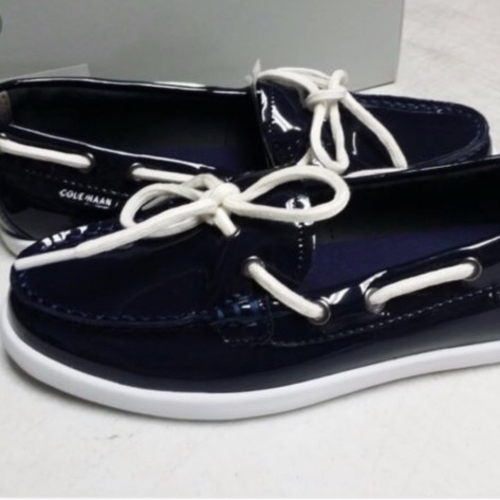 Sz 8.5 left 🌹Cole Haan patent leather moccasins - Picture 2 of 4