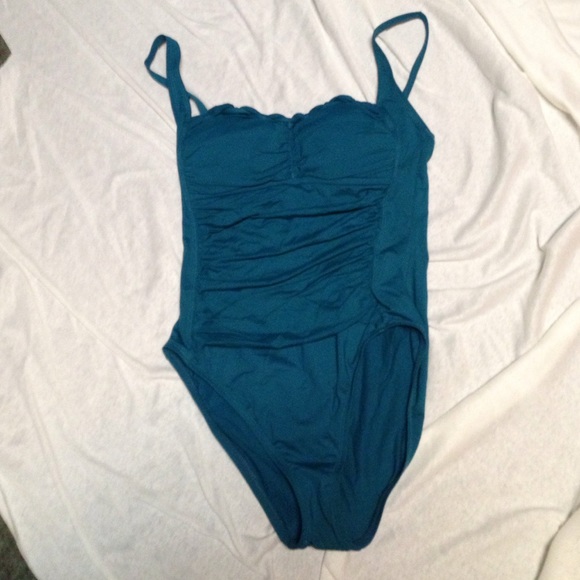 La Blanca one piece teal swimsuit Sz 10 worn once - Picture 1 of 4
