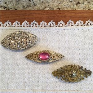 Fillagree Barrettes set of 3