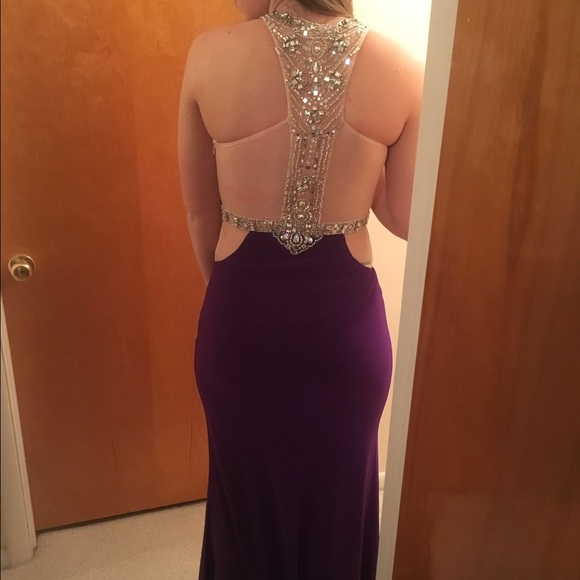 Purple Detailed Prom Dress - Picture 2 of 2