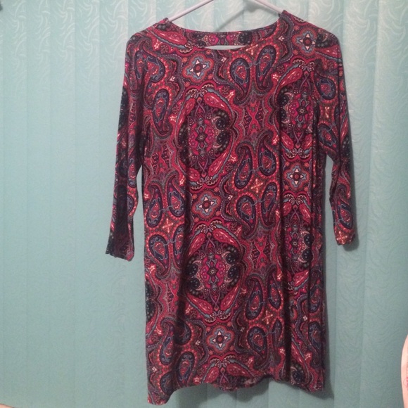 Boho 3/4 sleeve A line dress