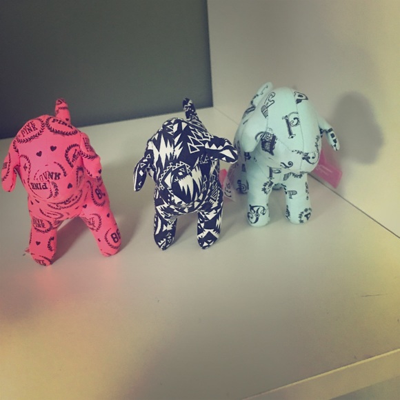 Three mini pink dogs