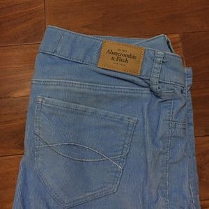 Blue Abercrombie and Fitch corduroy skinny pants