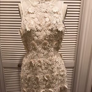 Flower appliqué dress