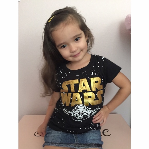 Black and Gold Kids Star Wars T-Shirt - Picture 3 of 5