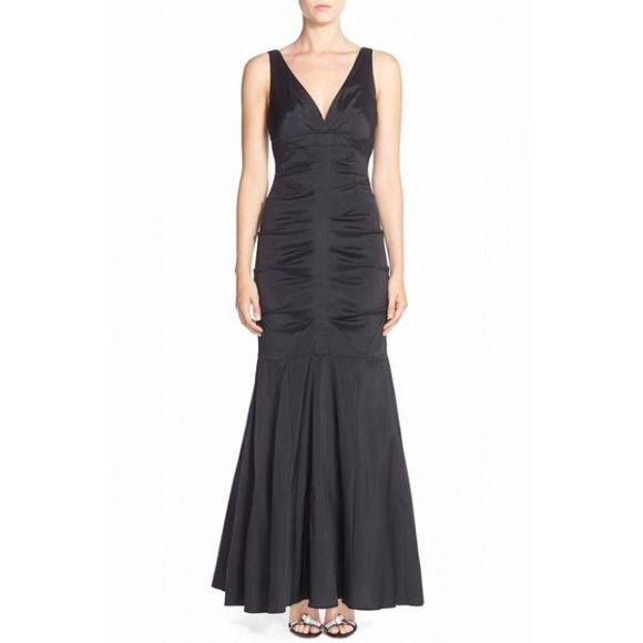 Xscape Ruched Taffeta Mermaid gown