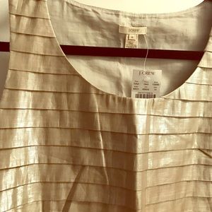 J. Crew Gold Metallic Pleated Shirt sz 14 NWT