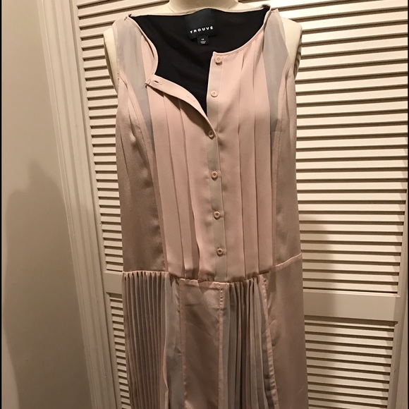 Drop waist dress with knife pleats