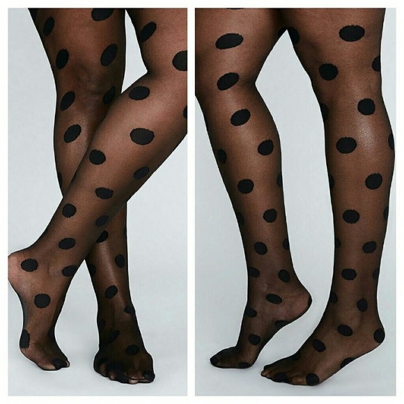 Dot Black Sheer Tights 65 325 Lbs 